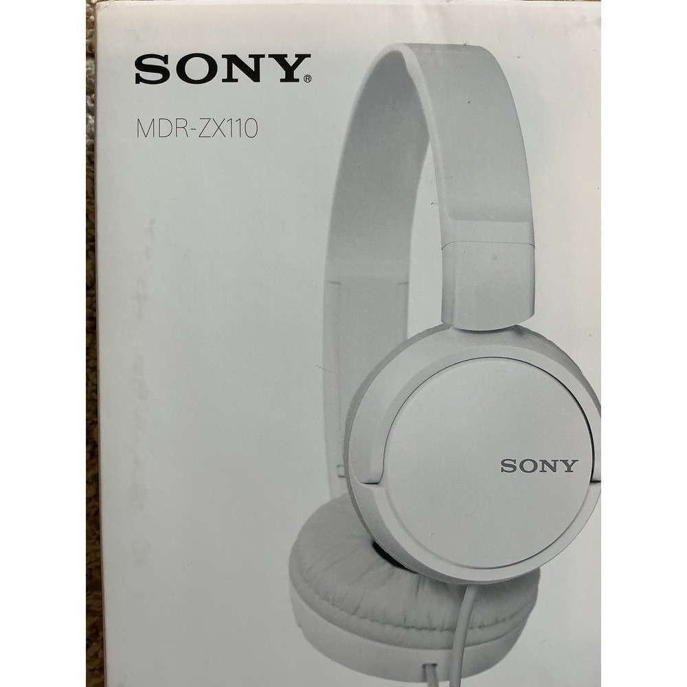 Sony MDR-ZX110 Wired On-Ear Headphones‎ White Folding Compact MDR-ZX110/WZUC